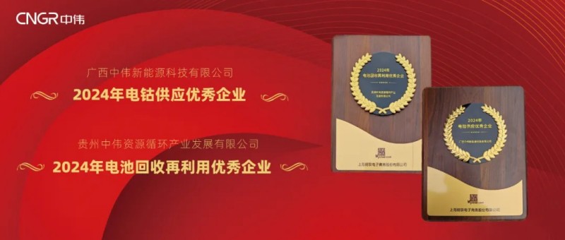 太阳集团tyc1286股份荣获Mysteel2024“电钴供给优良企业”与“电池回收再利用优良企业”